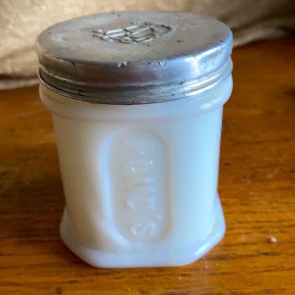 Pond’s Accents Antique Ponds Embossed Milk Glass Cold Cream Jar